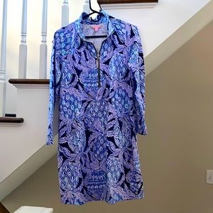 Lilly Pulitzer dress. Size M multi colors. Half zip front.